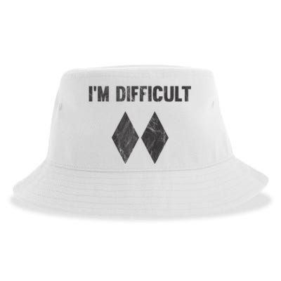 Funny Gift I'm Difficult Double Black Diamond Ski Snowboard Gift Sustainable Bucket Hat