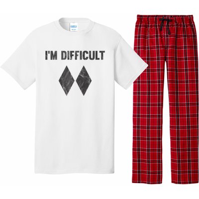 Funny Gift I'm Difficult Double Black Diamond Ski Snowboard Gift Pajama Set