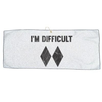Funny Gift I'm Difficult Double Black Diamond Ski Snowboard Gift Large Microfiber Waffle Golf Towel