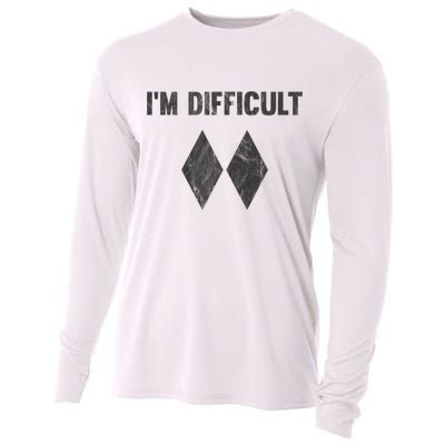 Funny Gift I'm Difficult Double Black Diamond Ski Snowboard Gift Cooling Performance Long Sleeve Crew