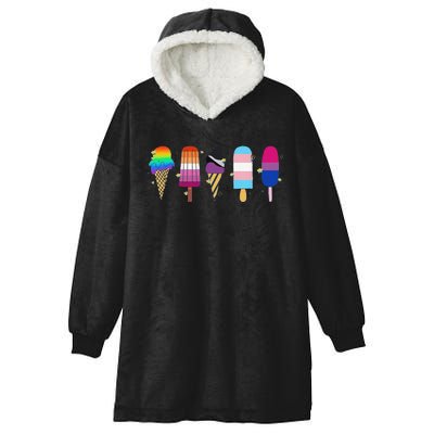 Funny Gay Ice Cream Pride Lgbt Gift Hooded Wearable Blanket