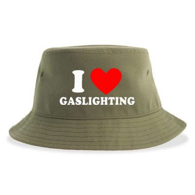 Funny Gaslight I Love Gaslighting I Heart Gaslighting  Sustainable Bucket Hat