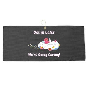 Funny Get In Loser, We're Going Caring Bear Large Microfiber Waffle Golf Towel