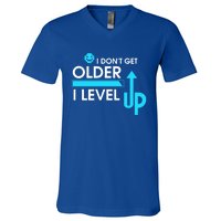 Funny Gaming I Dont Get Older I Level Up Gamer Birthday Cool Gift V-Neck T-Shirt