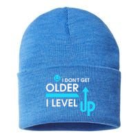 Funny Gaming I Dont Get Older I Level Up Gamer Birthday Cool Gift Sustainable Knit Beanie