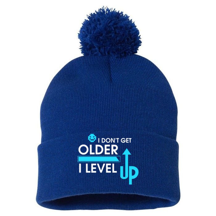 Funny Gaming I Dont Get Older I Level Up Gamer Birthday Cool Gift Pom Pom 12in Knit Beanie