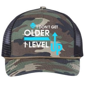 Funny Gaming I Dont Get Older I Level Up Gamer Birthday Cool Gift Retro Rope Trucker Hat Cap