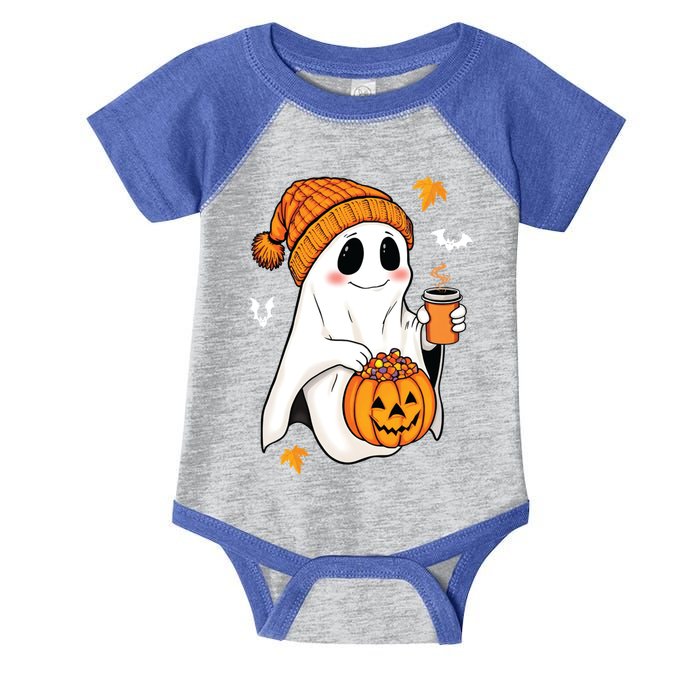 Funny Ghost Ing Coffee Trick Or Treat Pumpkin Bucket Cute Gift Infant Baby Jersey Bodysuit