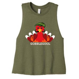 Funny Gobblegool Italian Gobble Turkey Day Fall Thanksgiving Women's Racerback Cropped Tank