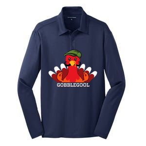 Funny Gobblegool Italian Gobble Turkey Day Fall Thanksgiving Silk Touch Performance Long Sleeve Polo