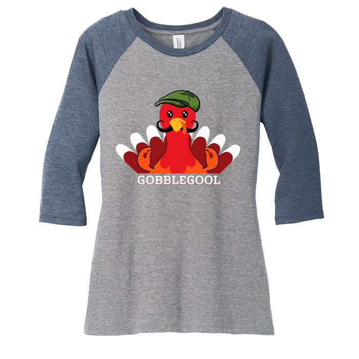 Funny Gobblegool Italian Gobble Turkey Day Fall Thanksgiving Women's Tri-Blend 3/4-Sleeve Raglan Shirt