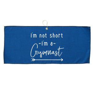 Funny Gymnastics Im Not Short Im A Gymnast Large Microfiber Waffle Golf Towel