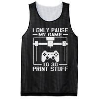 Funny Gamer I Pause My Game To 3d Print Mesh Reversible Basketball Jersey Tank