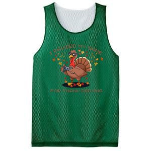 Funny Gaming I Paused My Game For Thanksgiving Gamer Mesh Reversible Basketball Jersey Tank