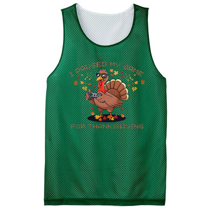 Funny Gaming I Paused My Game For Thanksgiving Gamer Mesh Reversible Basketball Jersey Tank