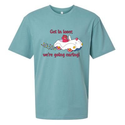 Funny Get In Loser, We're Going Caring Sueded Cloud Jersey T-Shirt