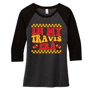 Funny Groovy In My Travis Era Women's Tri-Blend 3/4-Sleeve Raglan Shirt