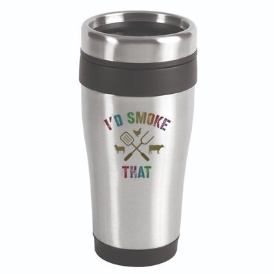 Funny Grilling ID Smoke That Grill Daddy Pit Meat Squad 16oz Travel Tumbler