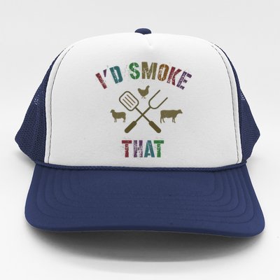 Funny Grilling ID Smoke That Grill Daddy Pit Meat Squad Trucker Hat