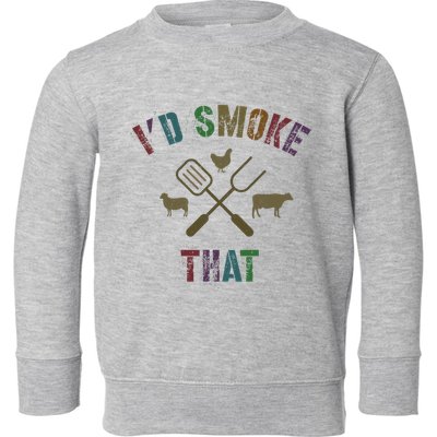 Funny Grilling ID Smoke That Grill Daddy Pit Meat Squad Toddler Sweatshirt