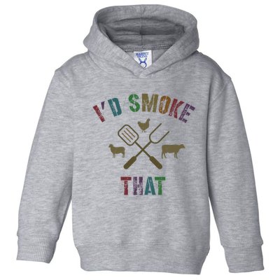 Funny Grilling ID Smoke That Grill Daddy Pit Meat Squad Toddler Hoodie