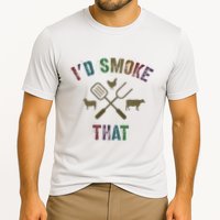Funny Grilling ID Smoke That Grill Daddy Pit Meat Squad Cooling Performance Crew T-Shirt