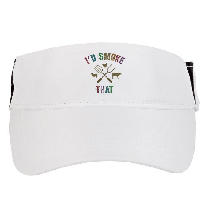 Funny Grilling ID Smoke That Grill Daddy Pit Meat Squad Adult Drive Performance Visor