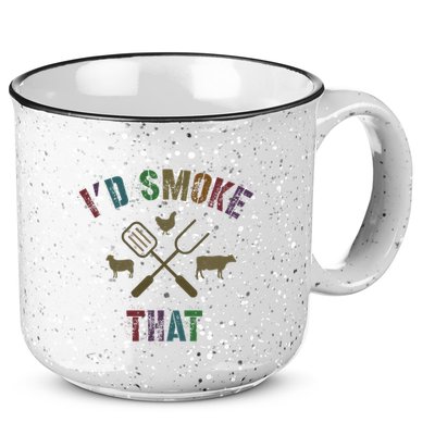 Funny Grilling ID Smoke That Grill Daddy Pit Meat Squad 15oz Campfire Ceramic Mug