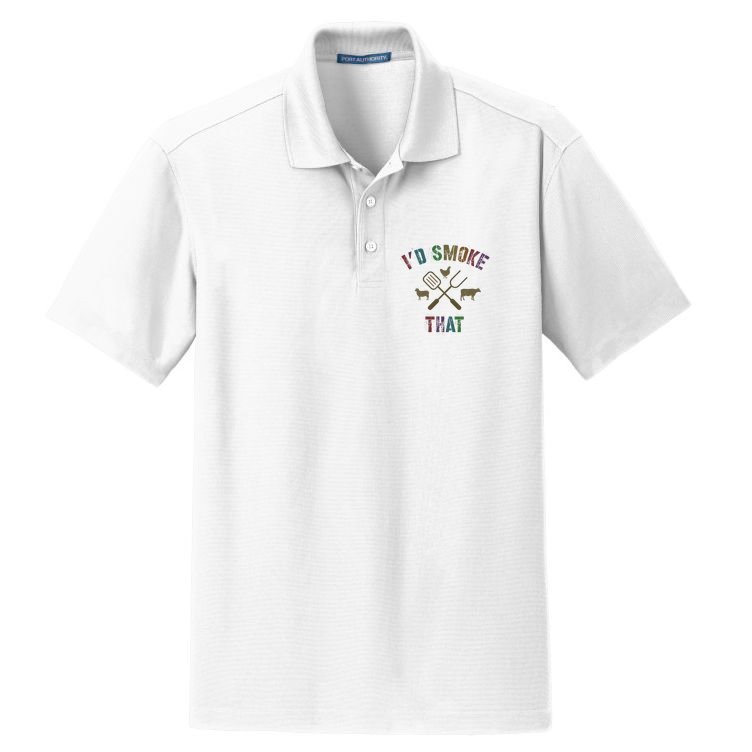 Funny Grilling ID Smoke That Grill Daddy Pit Meat Squad Dry Zone Grid Polo