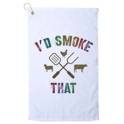 Funny Grilling ID Smoke That Grill Daddy Pit Meat Squad Golf Towel