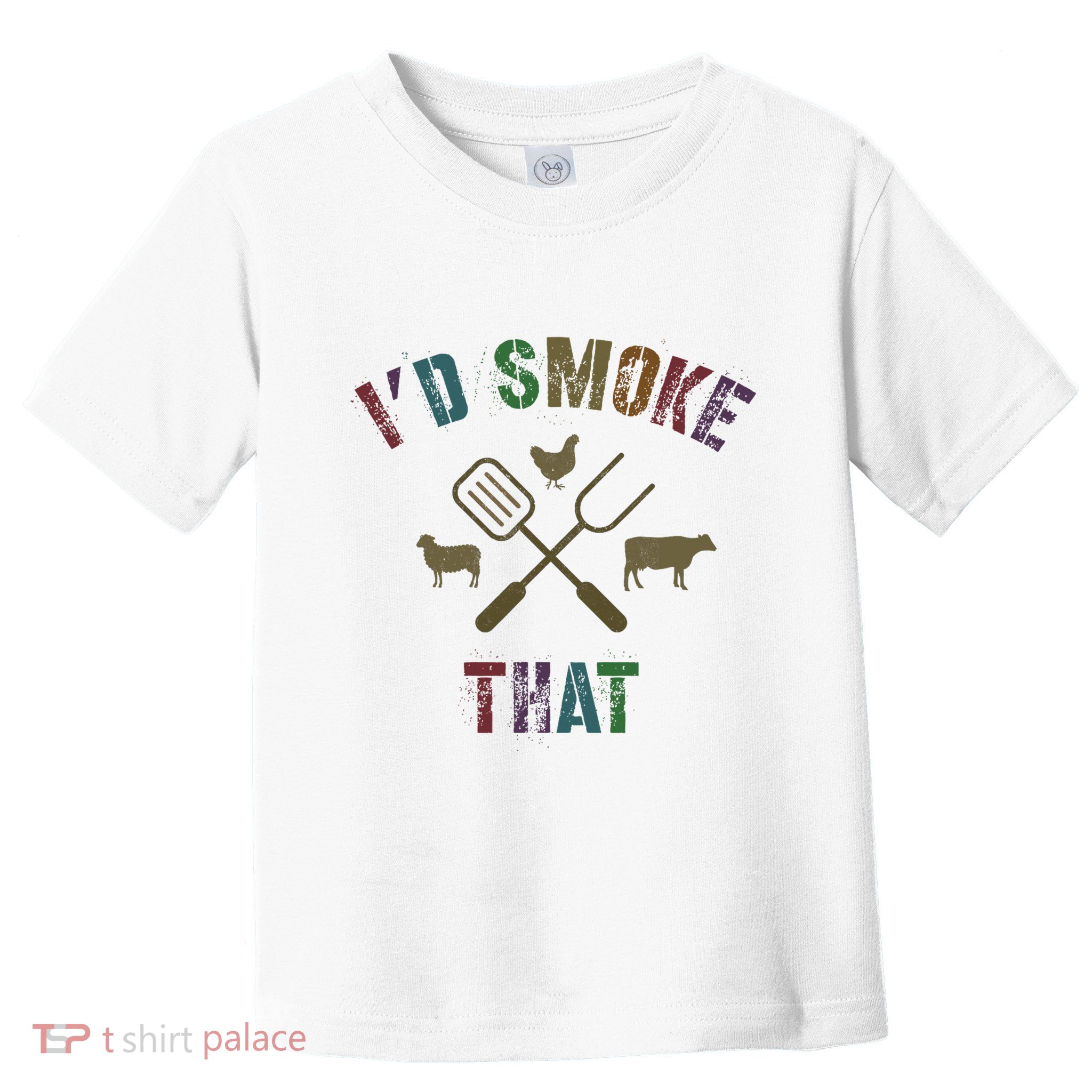 Funny Grilling ID Smoke That Grill Daddy Pit Meat Squad Toddler T-Shirt