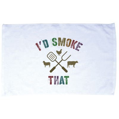 Funny Grilling ID Smoke That Grill Daddy Pit Meat Squad Microfiber Hand Towel
