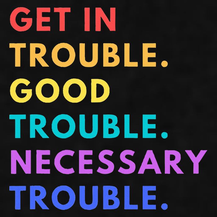 Funny Get In Good Necessary Trouble Ladies PosiCharge Tri-Blend Wicking Tank