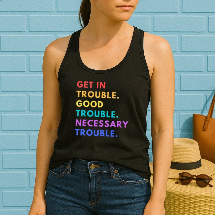 Funny Get In Good Necessary Trouble Womens Tank Top