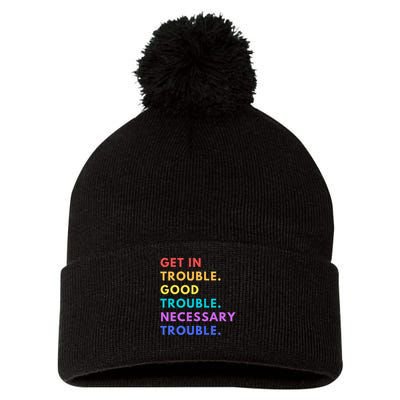 Funny Get In Good Necessary Trouble Pom Pom 12in Knit Beanie