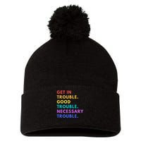 Funny Get In Good Necessary Trouble Pom Pom 12in Knit Beanie