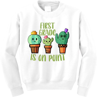 First Grade Is On Point Cute Cactus Kids Sweatshirt