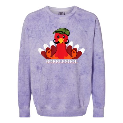 Funny Gobblegool Italian Gobble Turkey Day Fall Thanksgiving Colorblast Crewneck Sweatshirt