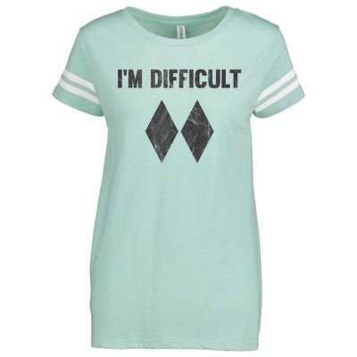 Funny Gift Im Difficult Double Black Diamond Ski Snowboard Enza Ladies Jersey Football T-Shirt