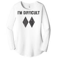 Funny Gift Im Difficult Double Black Diamond Ski Snowboard Women's Perfect Tri Tunic Long Sleeve Shirt