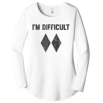 Funny Gift Im Difficult Double Black Diamond Ski Snowboard Women's Perfect Tri Tunic Long Sleeve Shirt