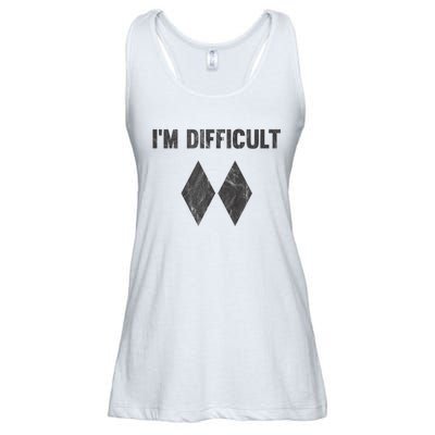 Funny Gift Im Difficult Double Black Diamond Ski Snowboard Ladies Essential Flowy Tank