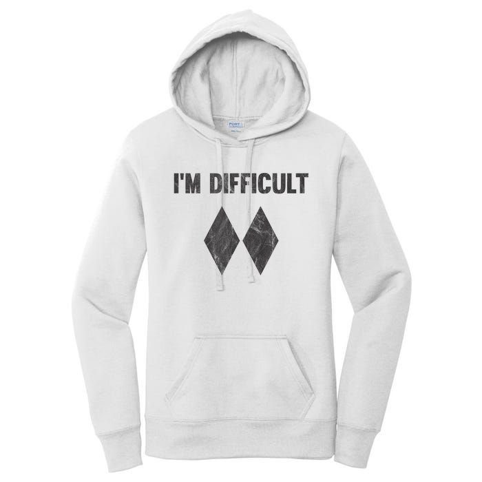 Funny Gift Im Difficult Double Black Diamond Ski Snowboard Women's Pullover Hoodie