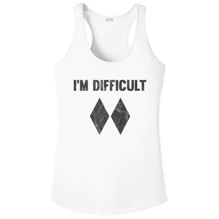 Funny Gift Im Difficult Double Black Diamond Ski Snowboard Ladies PosiCharge Competitor Racerback Tank