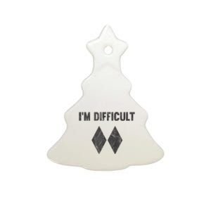 Funny Gift Im Difficult Double Black Diamond Ski Snowboard Ceramic Tree Ornament