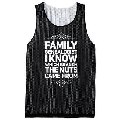 Family Genealogist I Know Which Branch The Nuts Came From Mesh Reversible Basketball Jersey Tank