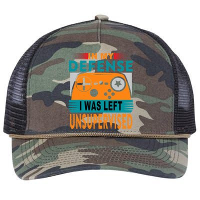 Funny Gamer I Was Left Unsupervised Retro Rope Trucker Hat Cap