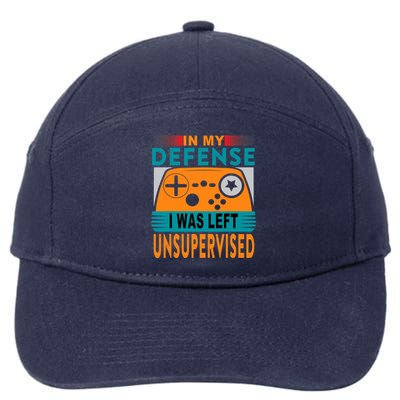 Funny Gamer I Was Left Unsupervised 7-Panel Snapback Hat