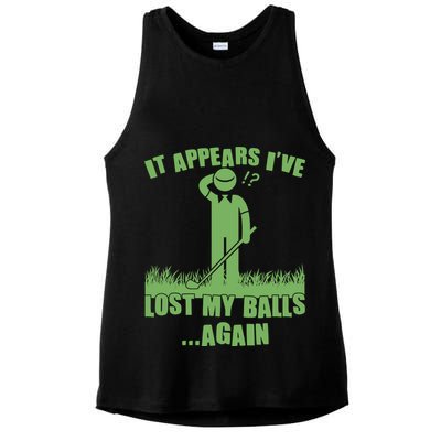 Funny Golf It Appears Ive Lost My Balls Again Ladies PosiCharge Tri-Blend Wicking Tank