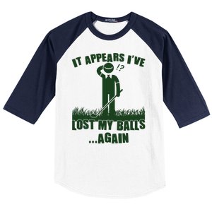 Funny Golf It Appears Ive Lost My Balls Again Baseball Sleeve Shirt